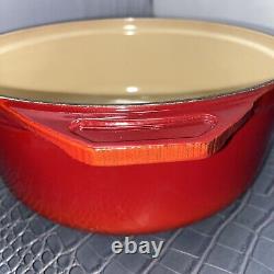 VTG Le Creuset 24 Cocotte en fonte émaillée rouge 9 large 4 profonde France