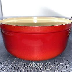 VTG Le Creuset 24 Cocotte en fonte émaillée rouge 9 large 4 profonde France