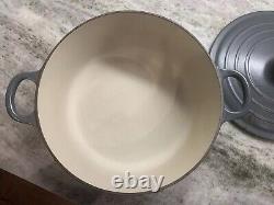 VTG Le Creuset Cocotte #24 Grise Mat en Fonte avec Couvercle 4,5 Qt. LIRE R70