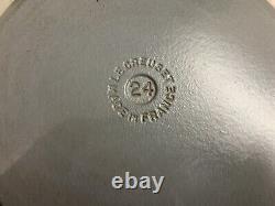 VTG Le Creuset Cocotte #24 Grise Mat en Fonte avec Couvercle 4,5 Qt. LIRE R70