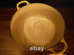 VTG Le Creuset Cocotte #24 Jaune Fonte avec Couvercle et Trivet France