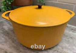 VTG Le Creuset Cocotte #24 Jaune en Fonte avec Couvercle 4,5 L. France R3636