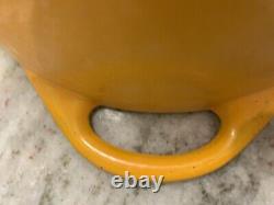 VTG Le Creuset Cocotte #24 Jaune en Fonte avec Couvercle 4,5 L. France R3636