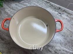 VTG Le Creuset Cocotte #24 Rouge en Fonte avec Couvercle 4.5 L. LIRE