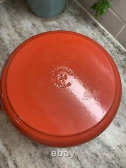 VTG Le Creuset Cocotte #24 Rouge en Fonte avec Couvercle 4.5 L. LIRE