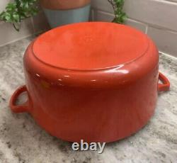 VTG Le Creuset Cocotte #24 Rouge en Fonte avec Couvercle 4.5 L. LIRE