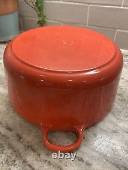 VTG Le Creuset Cocotte #24 Rouge en Fonte avec Couvercle 4.5 L. LIRE