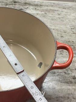 VTG Le Creuset Cocotte #24 Rouge en Fonte avec Couvercle 4.5 L. LIRE