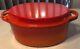 Vtg Le Creuset Cocotte Ovale En Fonte 33 Poêle à Griller Couvercle Rouge 8 Quart