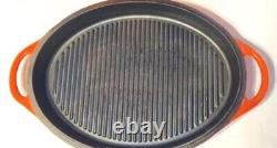 VTG Le Creuset Cocotte Ovale en Fonte 33 Poêle à Griller Couvercle ROUGE 8 Quart