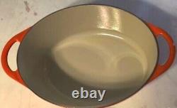 VTG Le Creuset Cocotte Ovale en Fonte 33 Poêle à Griller Couvercle ROUGE 8 Quart