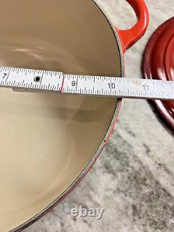 VTG Le Creuset France #26 Cocotte en fonte émaillée rouge de 5,5 litres avec couvercle en excellent état