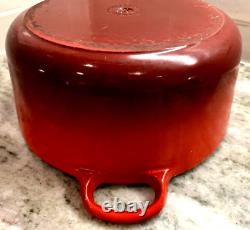 VTG Le Creuset France #26 Cocotte en fonte émaillée rouge de 5,5 litres avec couvercle en très bon état