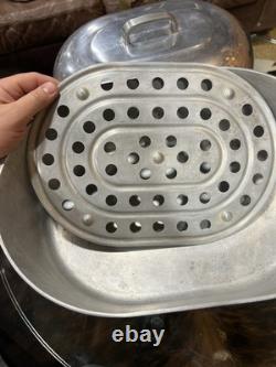 VTG Magnalite GHC Rôtissoire USA 19 9/16 x 18 5/8 12 Quart Casserole Couvercle Trivet