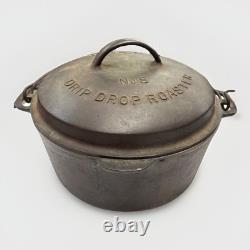 VTG Wagner Ware Sidney O Rôtissoire en Fonte Drip Drop Faitout avec Couvercle 1268 No 8