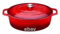 Vancasso Cocotte en Fonte Émaillée avec Couvercle Ustensiles de Cuisine 3 / 6 / 8L Ovale
