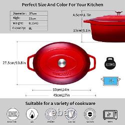 Vancasso Cocotte en Fonte Émaillée avec Couvercle Ustensiles de Cuisine 3 / 6 / 8L Ovale