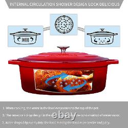 Vancasso Cocotte en Fonte Émaillée avec Couvercle Ustensiles de Cuisine 3 / 6 / 8L Ovale