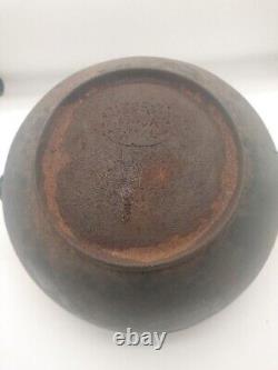 Vasque néerlandaise en terre cuite antique avec visage souriant / Bol écossais sans couvercle #4