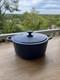 Vieux Le Creuset #26 5,5qt Quart Cocotte Bleue Avec Couvercle D'occasion