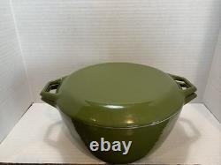 Vieux cocotte en fonte émaillée verte COPCO Danemark des années 1960, modèle D3, avec couvercle, Michael Lax