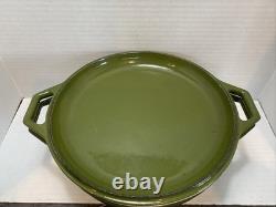 Vieux cocotte en fonte émaillée verte COPCO Danemark des années 1960, modèle D3, avec couvercle, Michael Lax