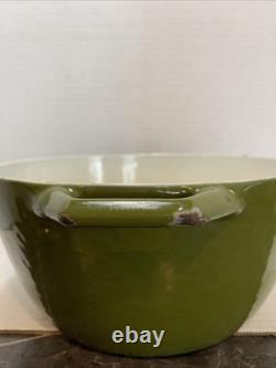 Vieux cocotte en fonte émaillée verte COPCO Danemark des années 1960, modèle D3, avec couvercle, Michael Lax