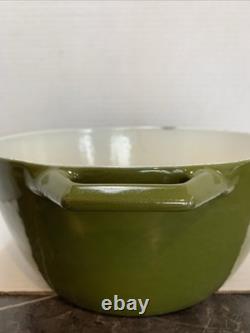 Vieux cocotte en fonte émaillée verte COPCO Danemark des années 1960, modèle D3, avec couvercle, Michael Lax