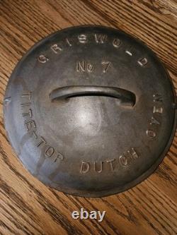 Vintage GRISWOLD 2603 A NO. 7 TITE-TOP Cocotte en fonte avec couvercle 2604B