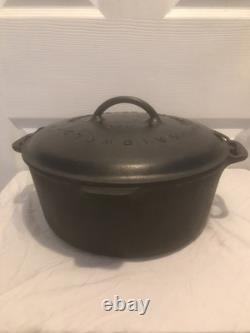 Vintage Griswold Erie PA 1920 No. 9 Casserole en fonte Tite Top Dutch Oven 834B avec couvercle