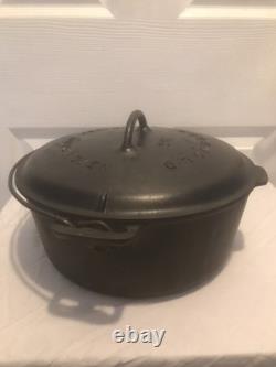 Vintage Griswold Erie PA 1920 No. 9 Casserole en fonte Tite Top Dutch Oven 834B avec couvercle