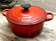 Vintage Le Creuset France 18 Cm, 2 Qt Cocotte Ronde En Fonte Émaillée Rouge