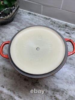 Vintage Le Creuset France 18 cm, 2 Qt Cocotte Ronde en Fonte Émaillée Rouge