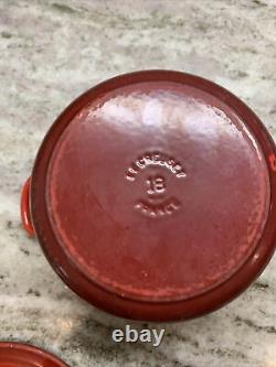Vintage Le Creuset France 18 cm, 2 Qt Cocotte Ronde en Fonte Émaillée Rouge