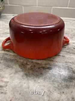 Vintage Le Creuset France 18 cm, 2 Qt Cocotte Ronde en Fonte Émaillée Rouge