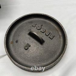 Vintage Lodge #5 5CO Fonte 1/2 Quart Mini Camp Dutch Oven Kettle avec Couvercle RARE