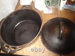 Vintage Wagner Ware Sidney -0- #1266 Petit Fourneau #6 avec Couvercle Art Déco