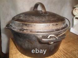 Vintage Wagner Ware Sidney -0- #1266 Petit Fourneau #6 avec Couvercle Art Déco