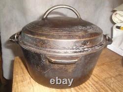 Vintage Wagner Ware Sidney -0- #1266 Petit Fourneau #6 avec Couvercle Art Déco