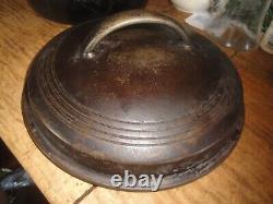 Vintage Wagner Ware Sidney -0- #1266 Petit Fourneau #6 avec Couvercle Art Déco