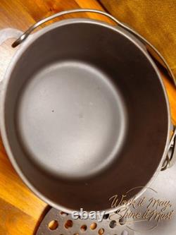 Vollrath #8 Faitout en fonte vintage restauré 3 pièces (base, trépied, couvercle)