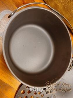 Vollrath #8 Faitout en fonte vintage restauré 3 pièces (base, trépied, couvercle)