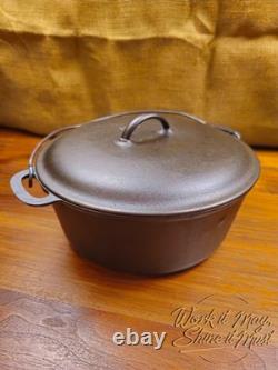 Vollrath #8 Faitout en fonte vintage restauré 3 pièces (base, trépied, couvercle)