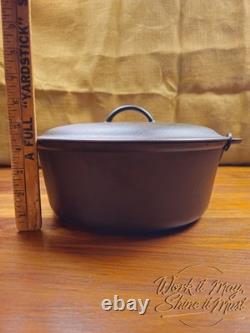 Vollrath #8 Faitout en fonte vintage restauré 3 pièces (base, trépied, couvercle)