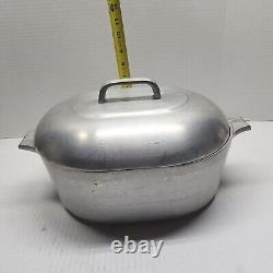 Vtg Wagner Ware Sidney 0 Magnalite 4265-P Aluminium Rôtissoire Cocotte Hollandaise avec Couvercle 8 Qt