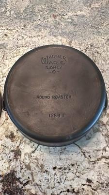 WAGNER WARE RÔTISSOIRE DRIP DROP N°9 FOUR NÉERLANDAIS 1269A COUVERCLE PLEINEMENT MARQUÉ TRÈS RARE