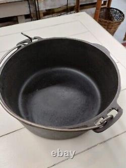 Wagner Ware/ Gridwold Rôtissoire Pot Dutch Oven #10 Avec Poignée Pas De Couvercle RARE