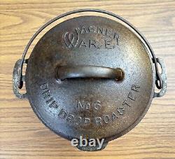 Wagner Ware N ° 6 Drip Drop Roaster Dutch Oven # 1266 Batterie de cuisine en fonte de 1922