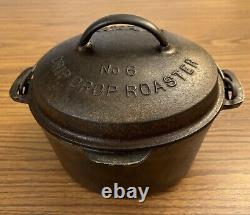 Wagner Ware N ° 6 Drip Drop Roaster Dutch Oven # 1266 Batterie de cuisine en fonte de 1922