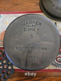 Wagner Ware N° 7 Drip Drop Roaster Four Hollandais #1267 Fonte vers 1922